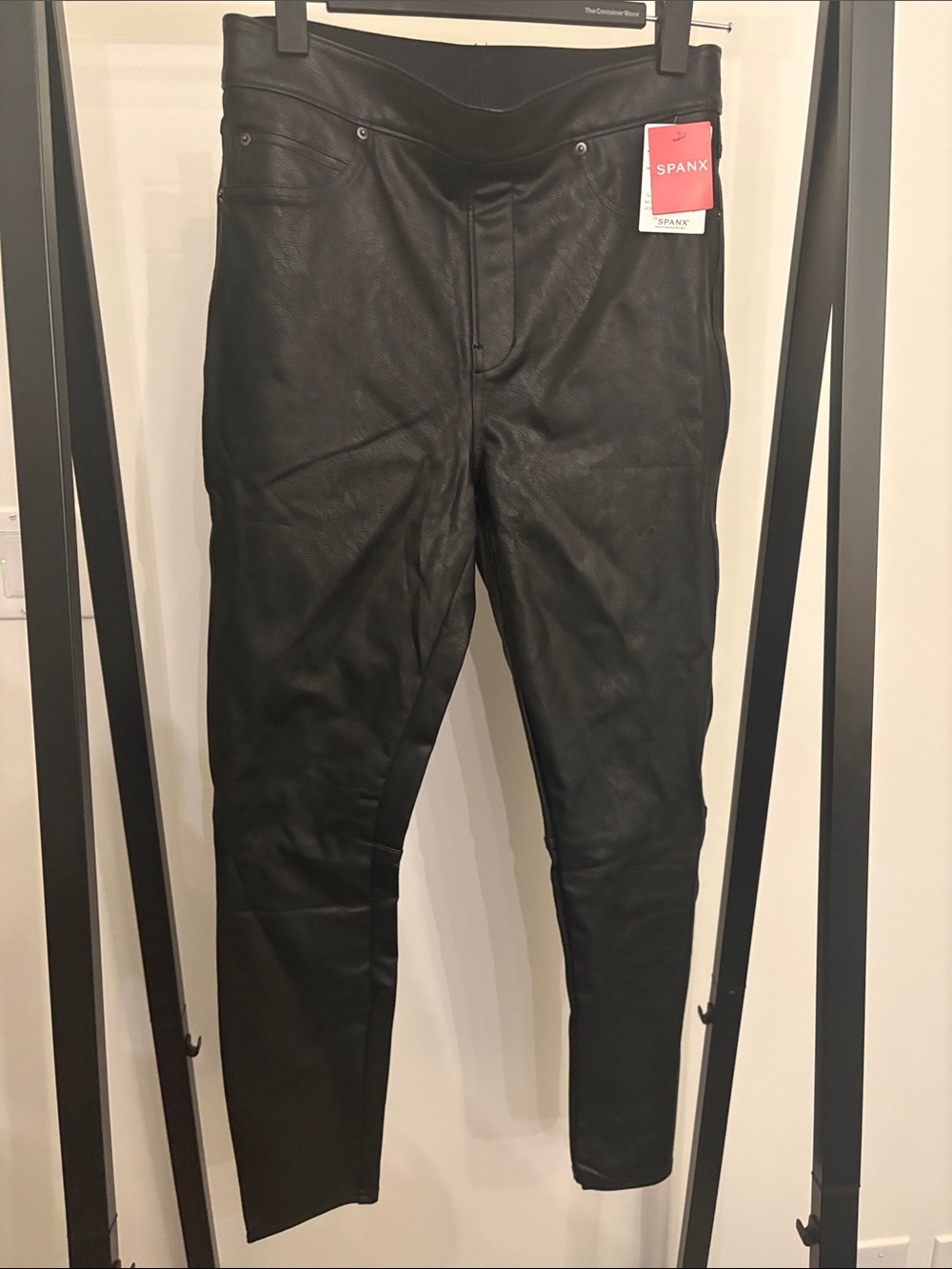 SPANX Black Faux Leather High-Rise Leggings NWT medium